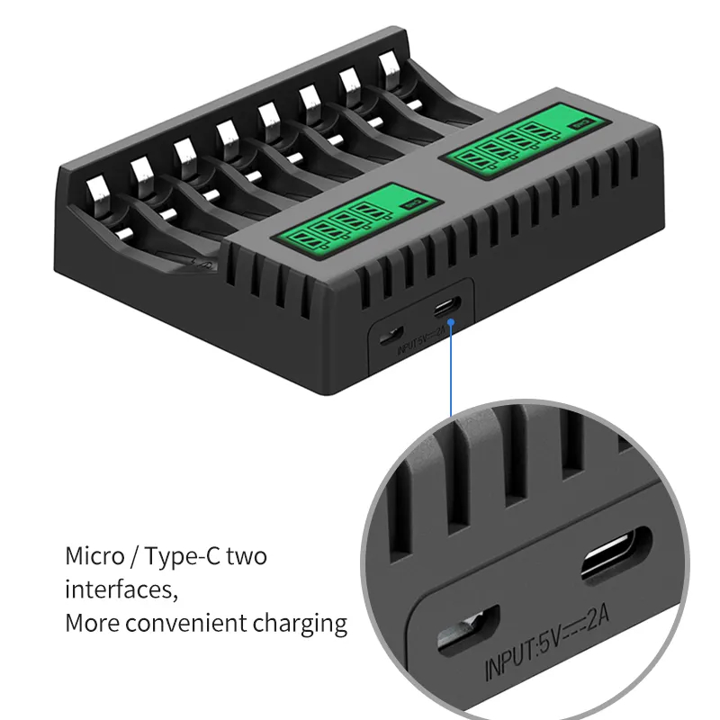 PUJIMAX 8-slot charger