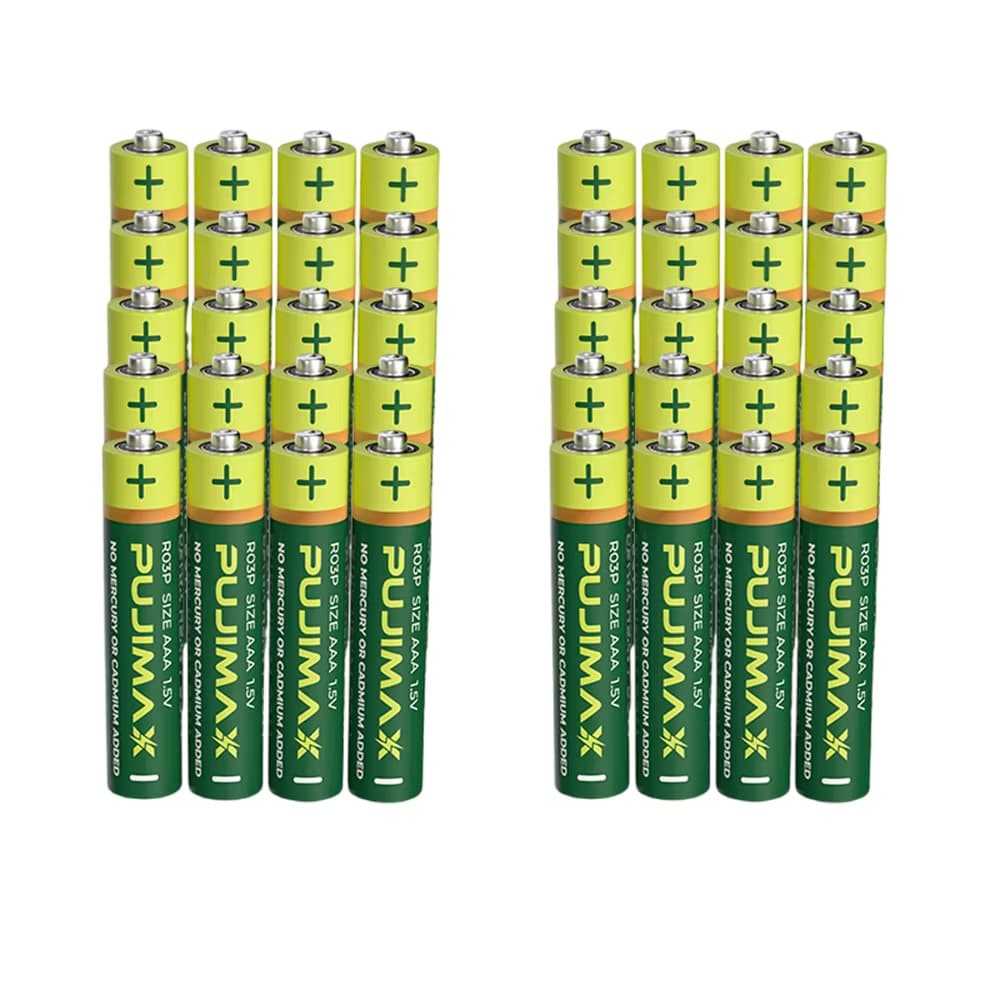PUJIMAX AAA R03P carbon zinc batteries